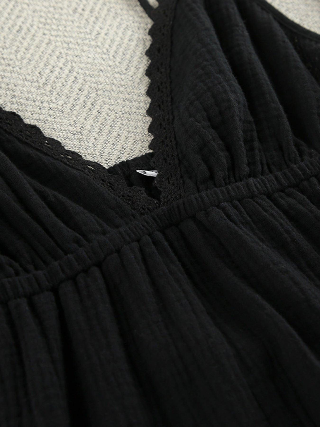 V-Neck Tiered Mini Dress