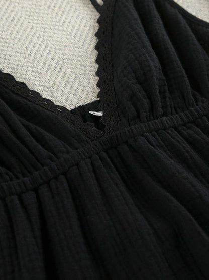 V-Neck Tiered Mini Dress