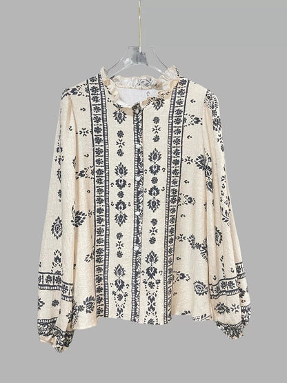 Vintage Print Long Sleeve Shirt