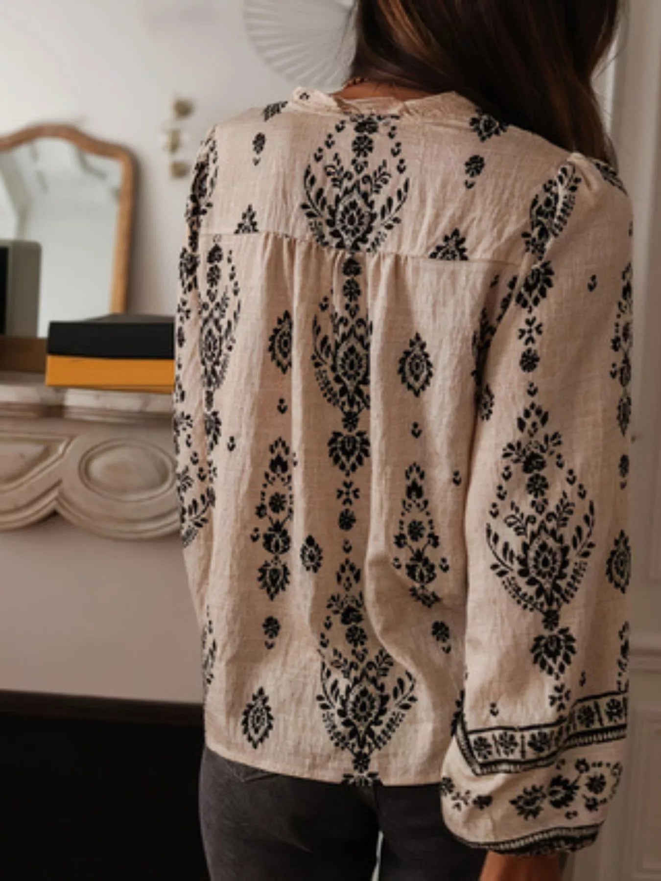 Vintage Print Long Sleeve Shirt
