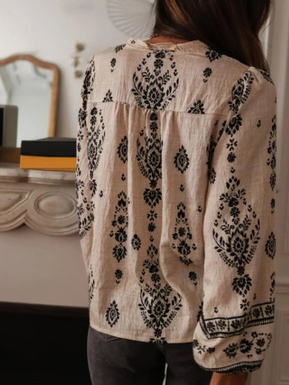 Vintage Print Long Sleeve Shirt