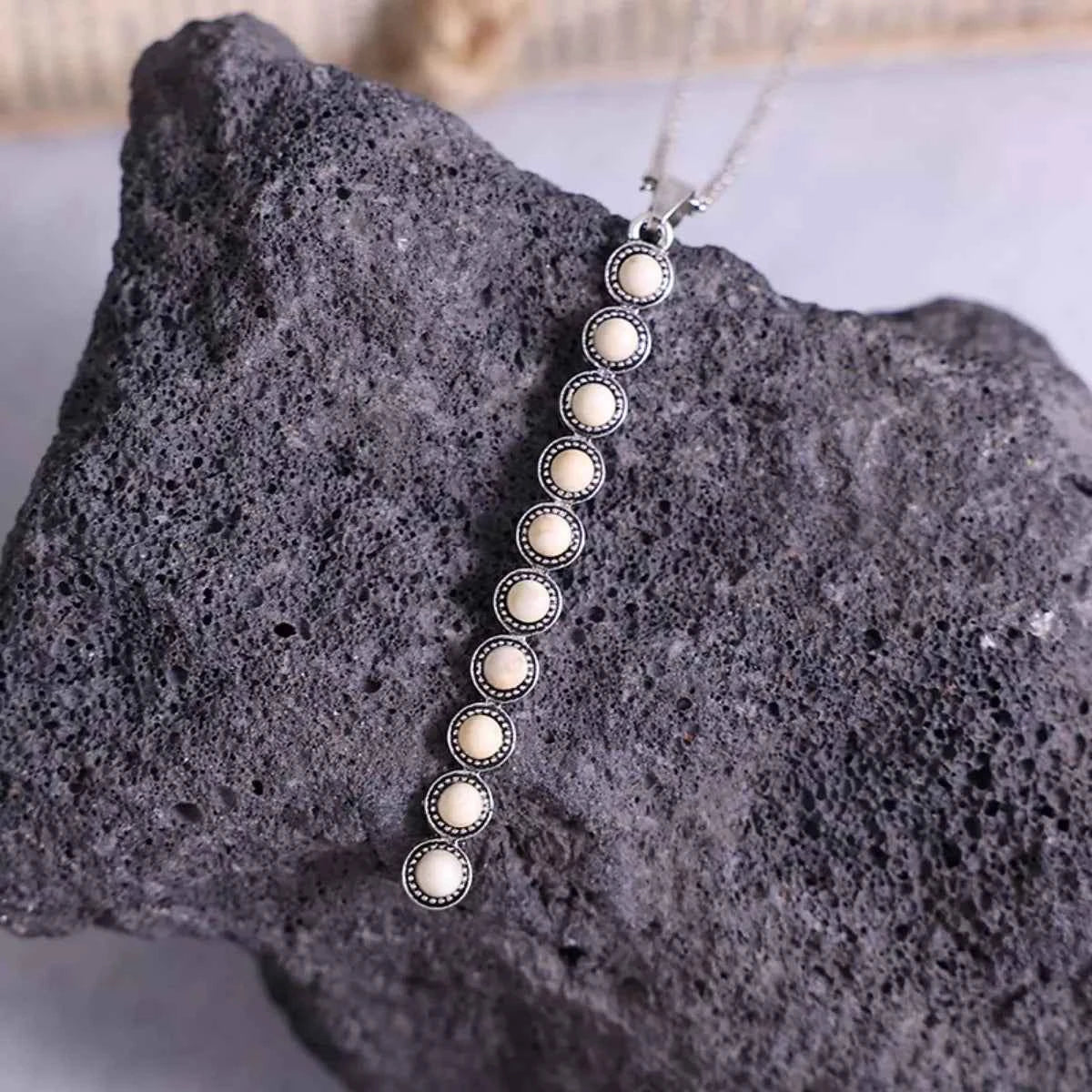 Vintage Style Beaded Bar Necklace