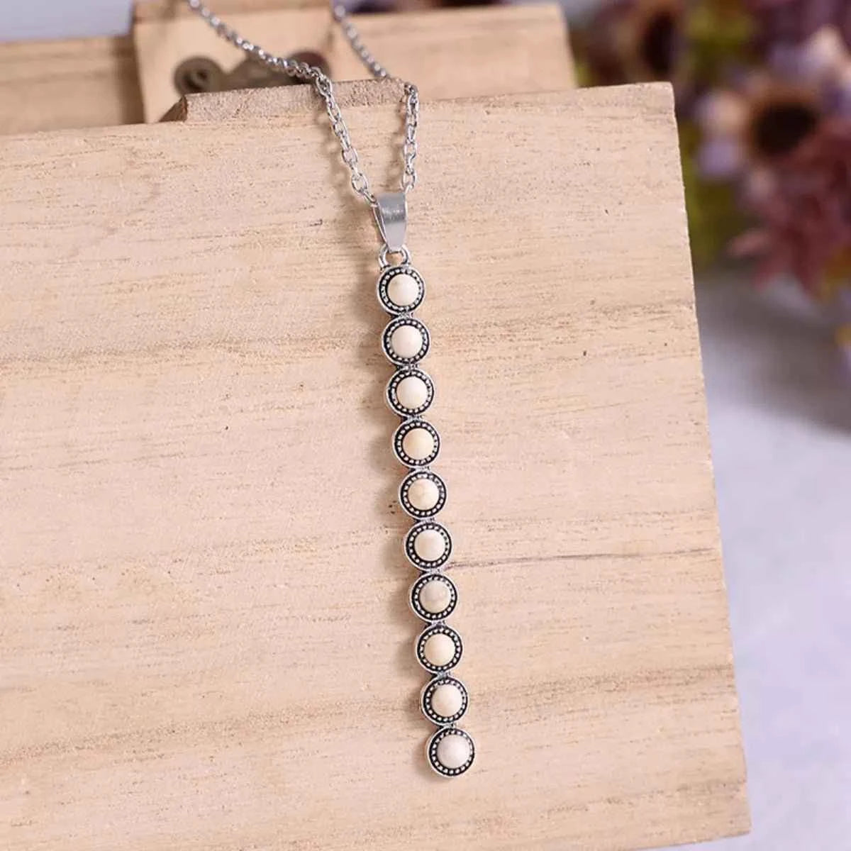 Vintage Style Beaded Bar Necklace