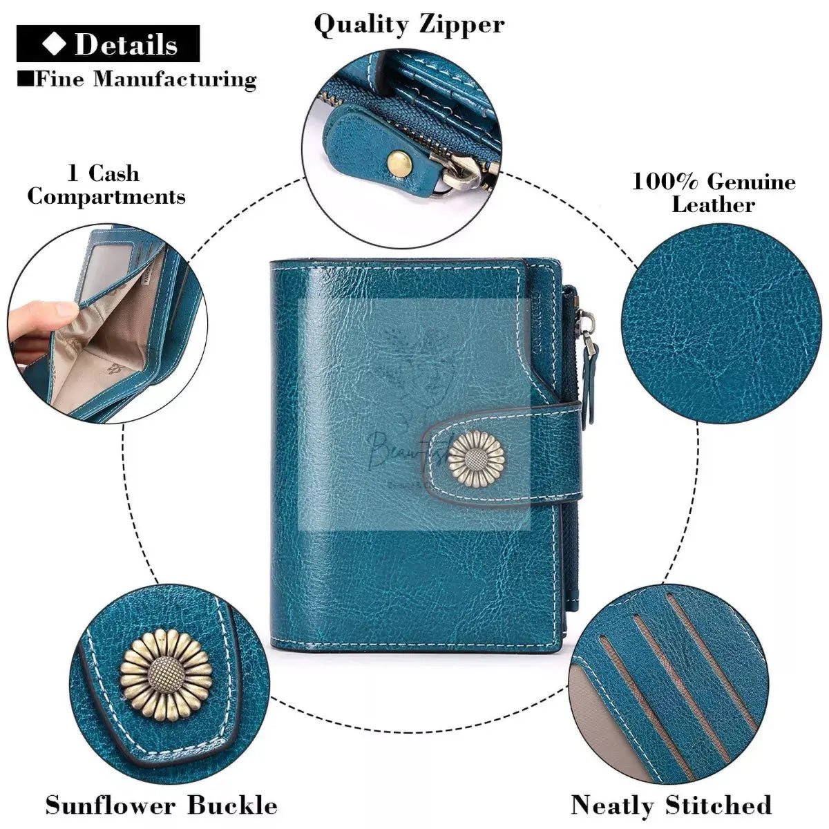 Vintage Style Leather Bifold Wallet
