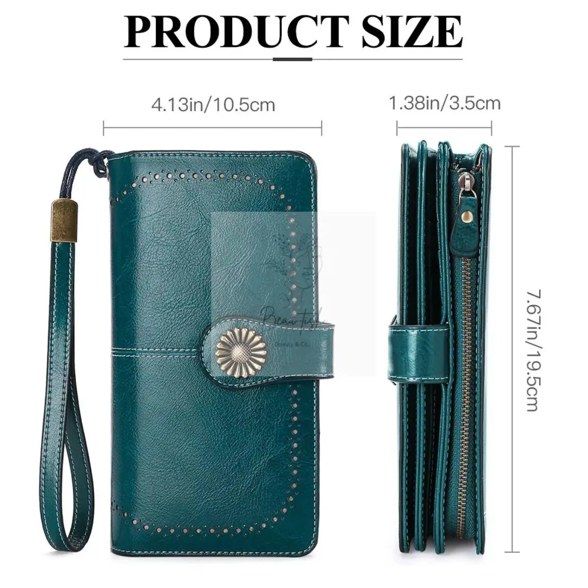 Vintage Style Leather Long Wallet