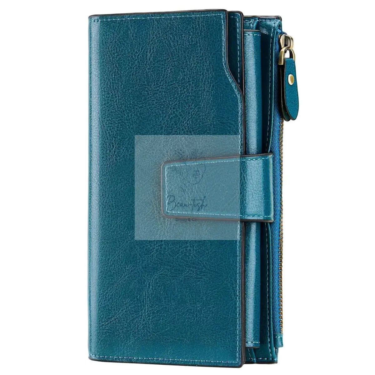Vintage Style Leather Long Wallet