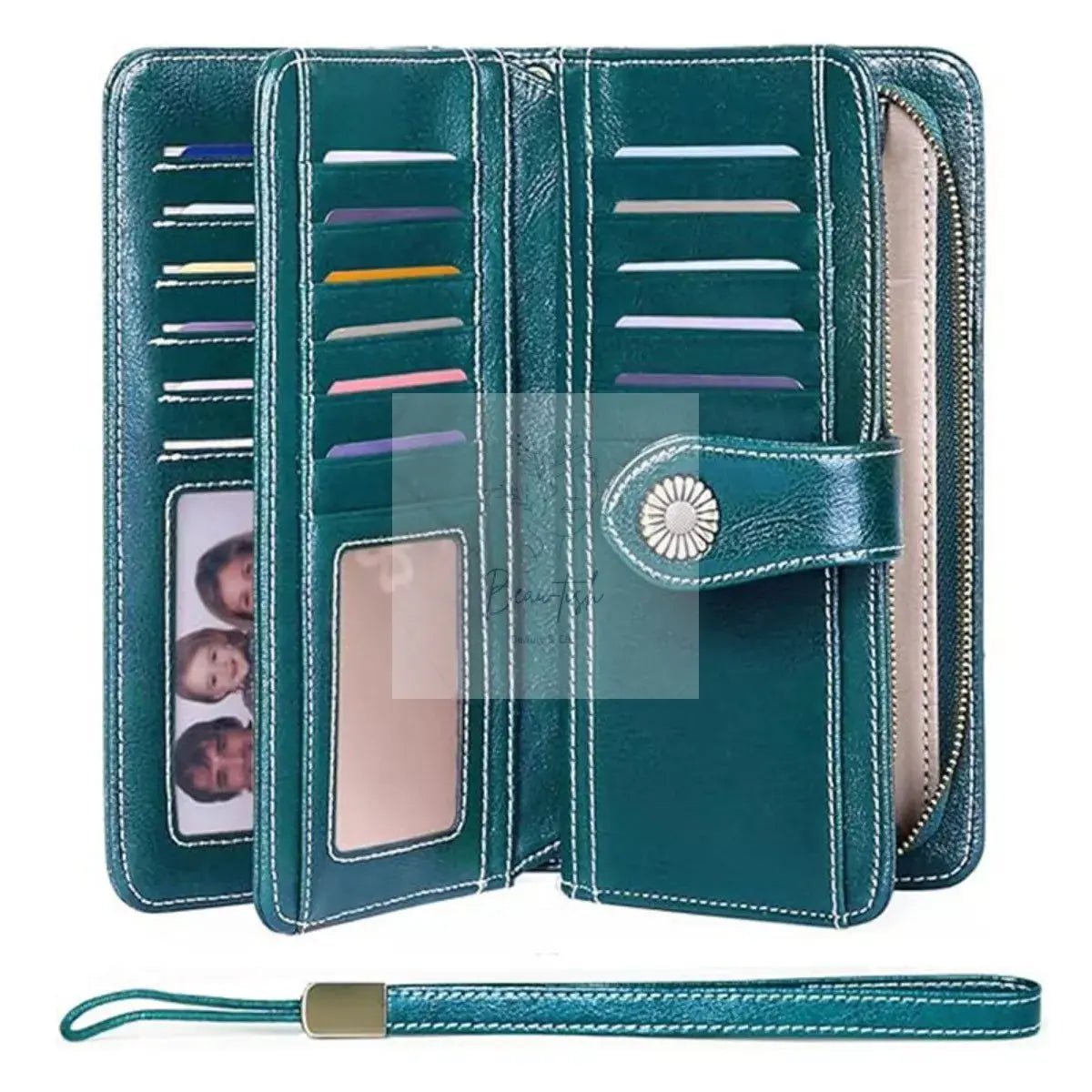 Vintage Style Leather Long Wallet