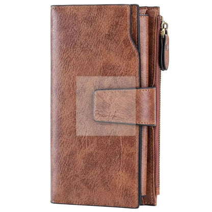 Vintage Style Long Leather Wallet