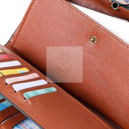Vintage Style Long Leather Wallet