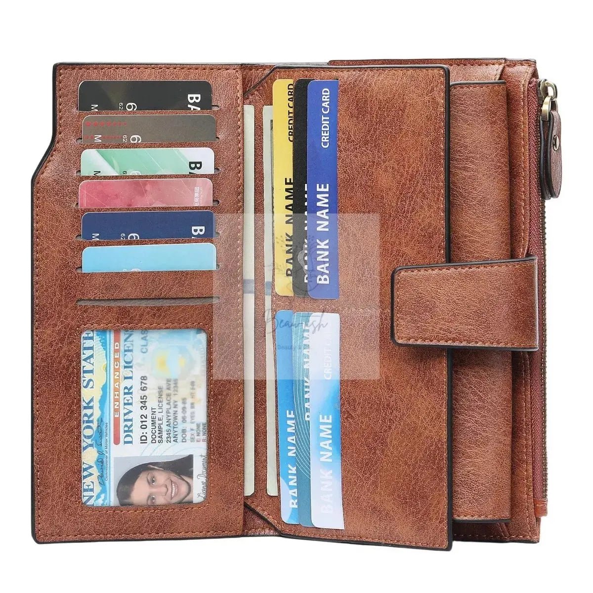 Vintage Style Long Leather Wallet