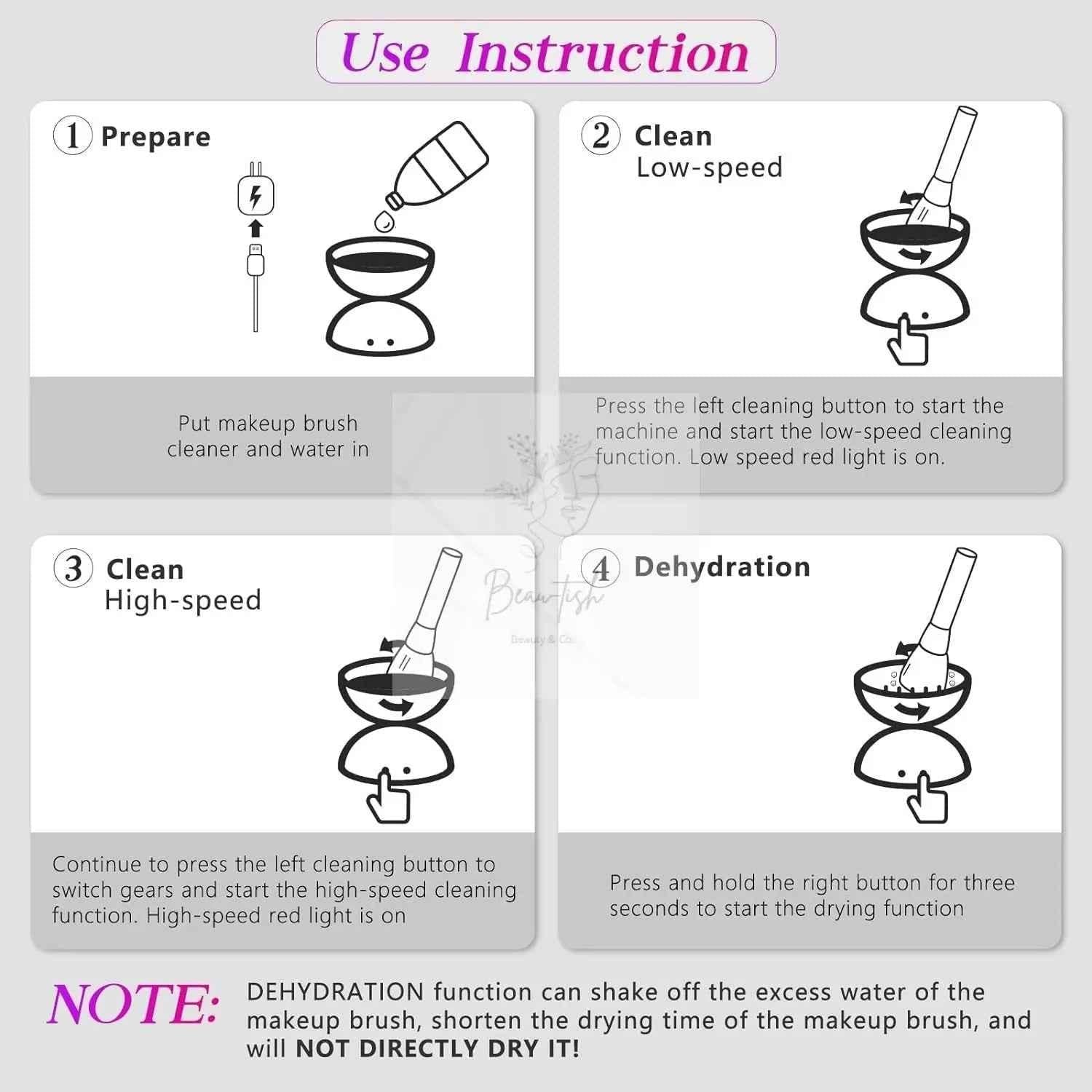 White Electric Makeup Brush Cleaner - Fast & Deep Cleaning, USB Powered