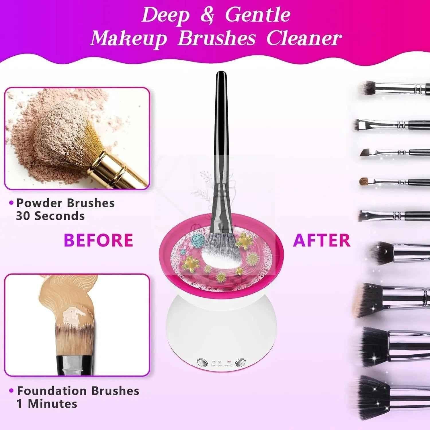 White Electric Makeup Brush Cleaner - Fast & Deep Cleaning, USB Powered