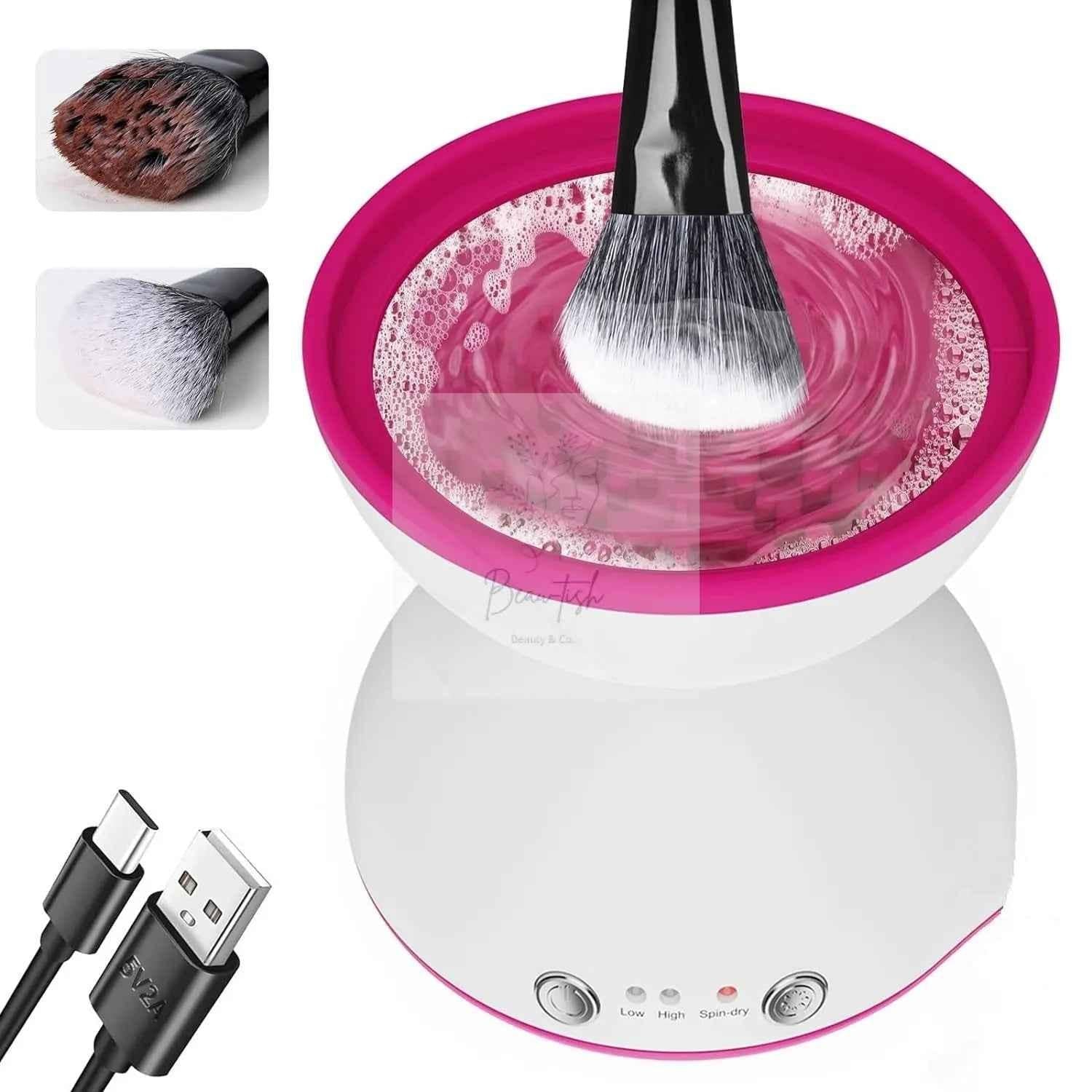 White Electric Makeup Brush Cleaner - Fast & Deep Cleaning, USB Powered