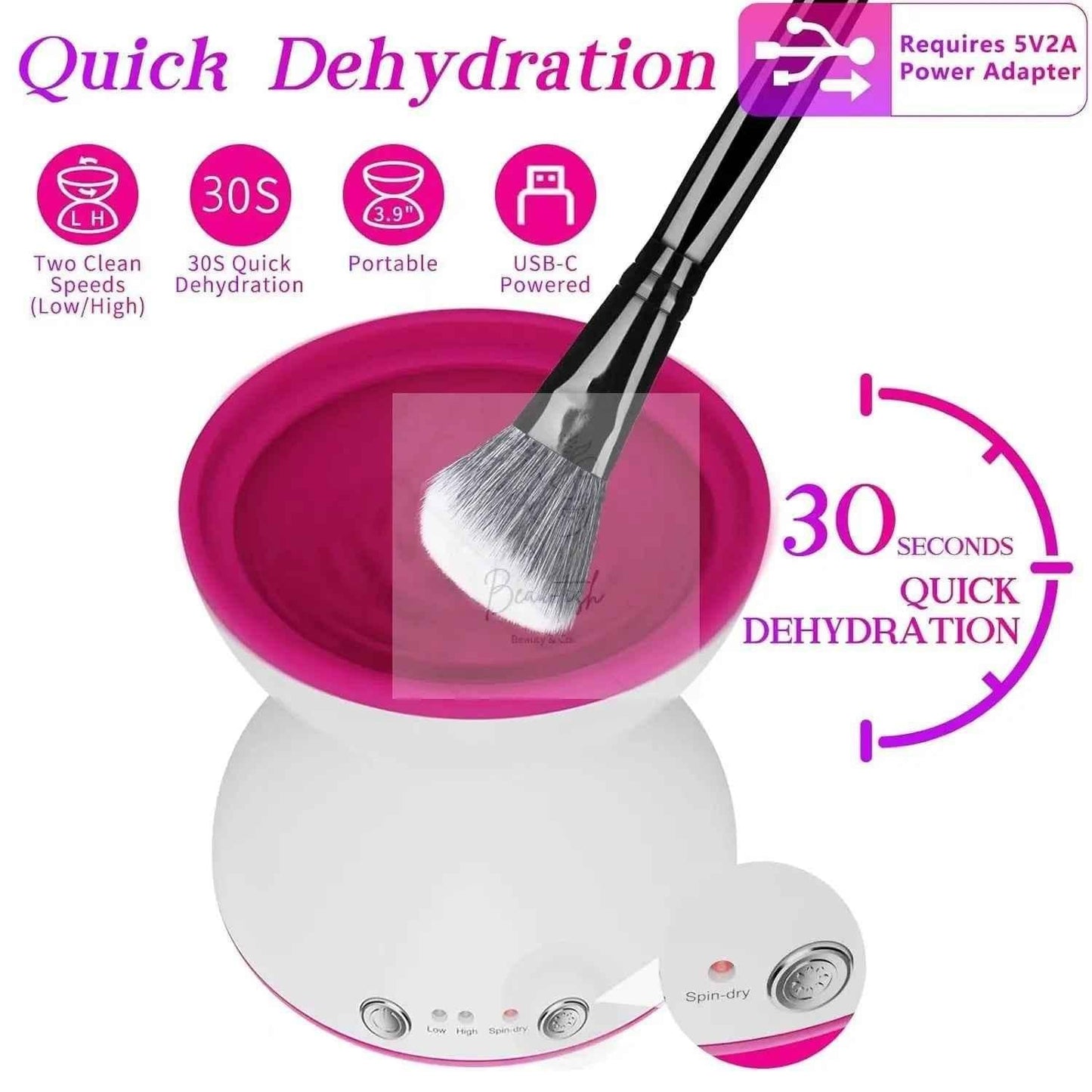 White Electric Makeup Brush Cleaner - Fast & Deep Cleaning, USB Powered