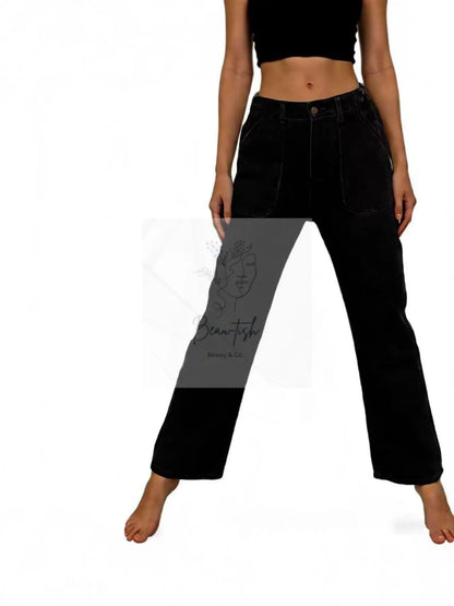 Wide Leg Contrast Stitching Jeans