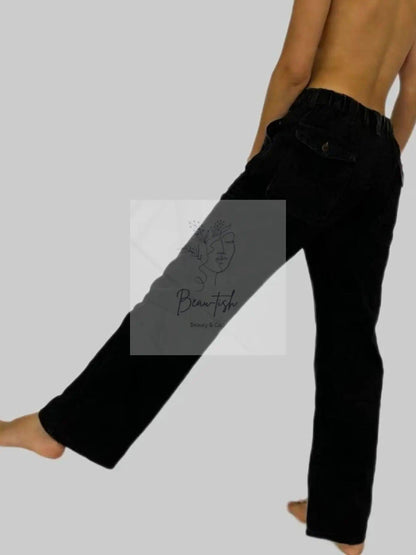 Wide Leg Contrast Stitching Jeans