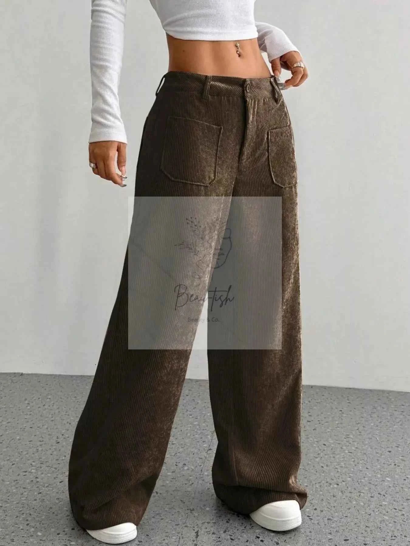 Wide Leg Corduroy Pants