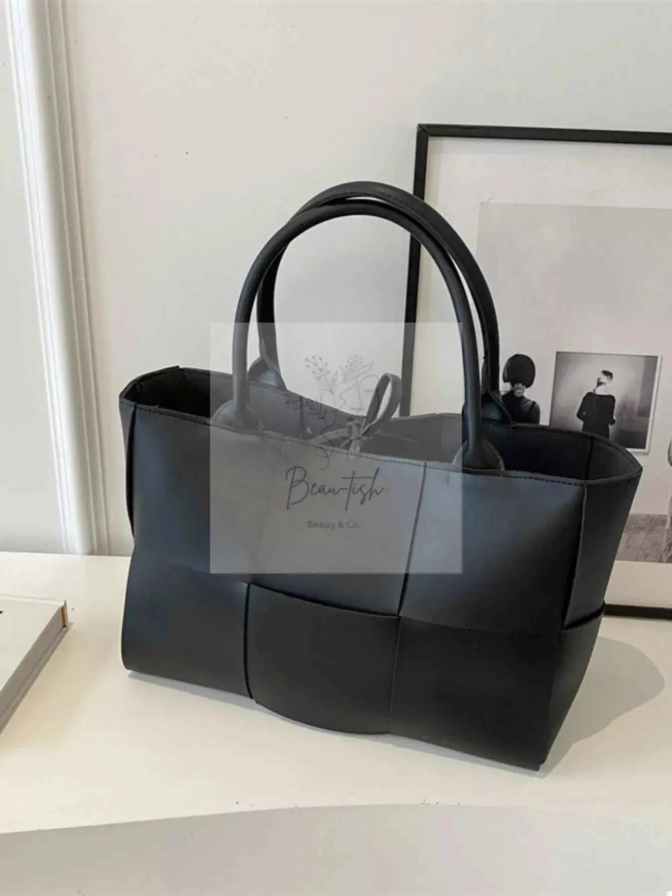Woven Leather Tote Bag