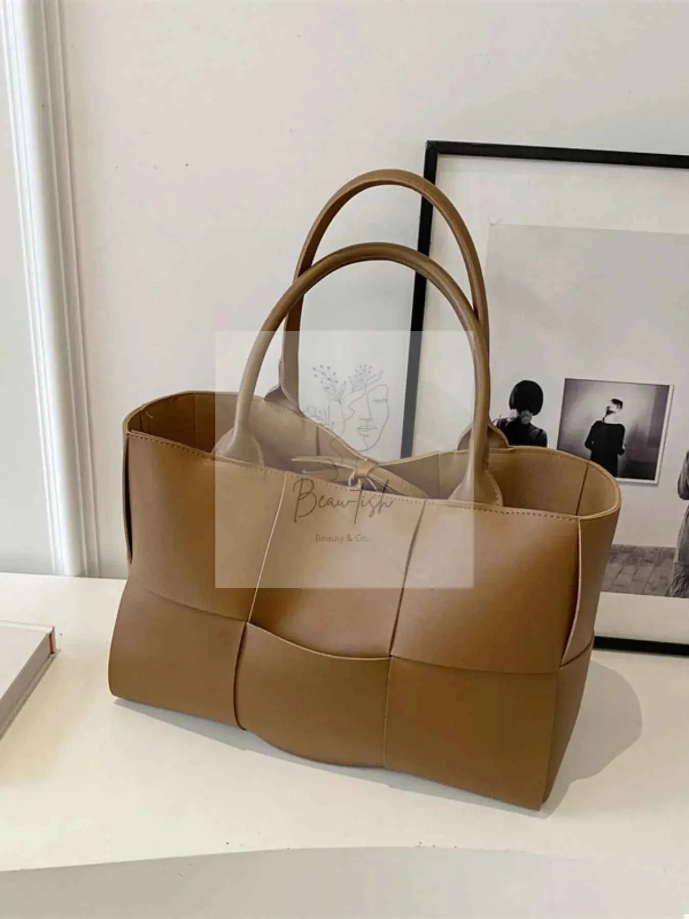 Woven Leather Tote Bag