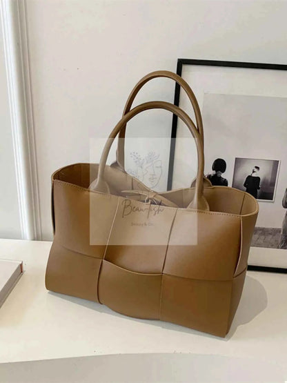 Woven Leather Tote Bag