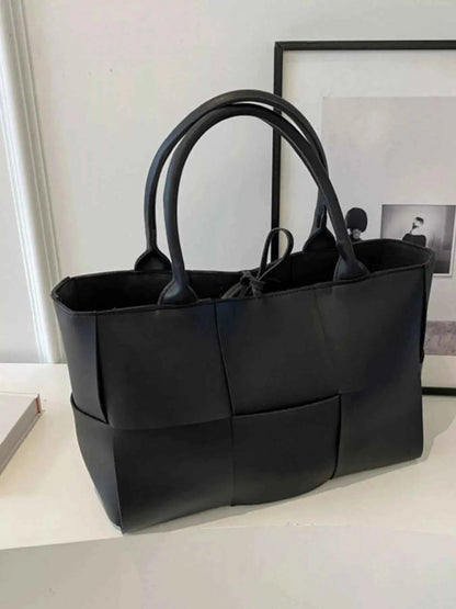 Woven Leather Tote Bag