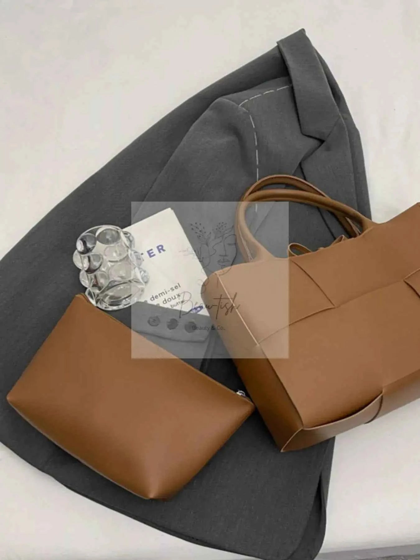 Woven Leather Tote Bag