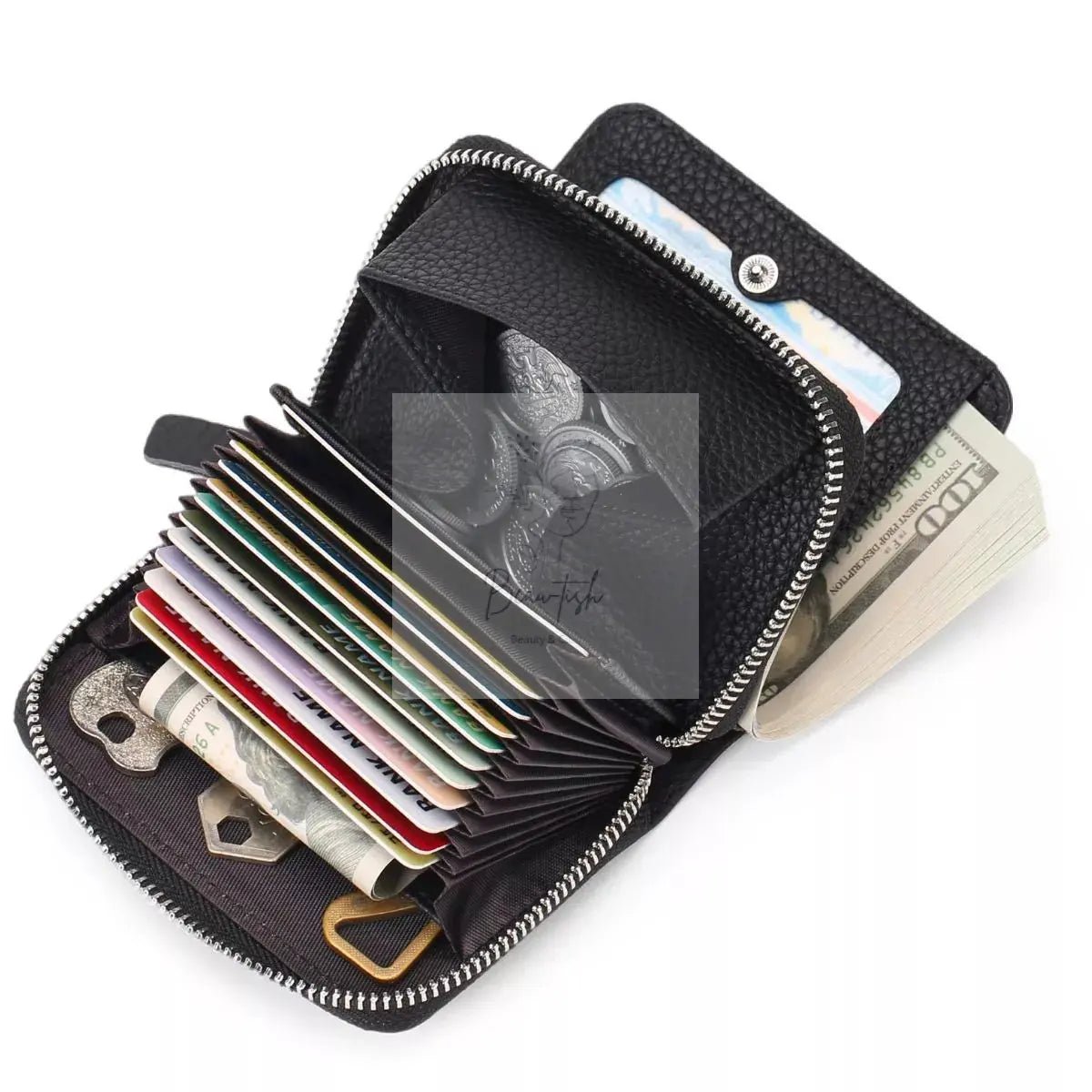 Zippered Leather Card Case