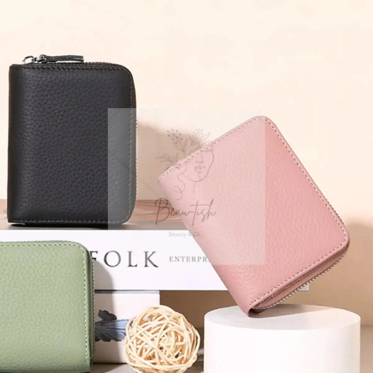 Zippered Leather Card Case