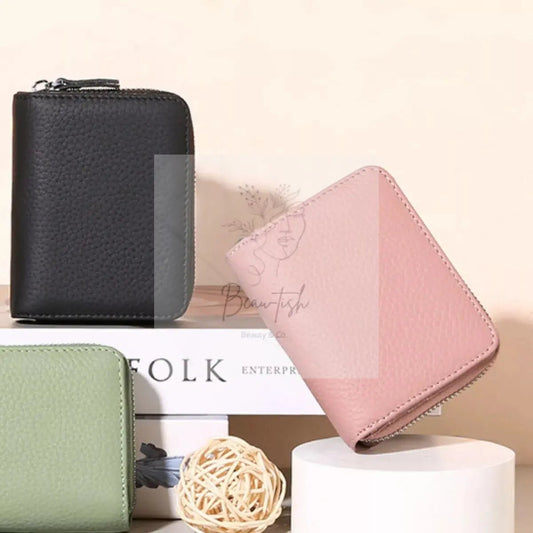 Zippered Leather Card Case