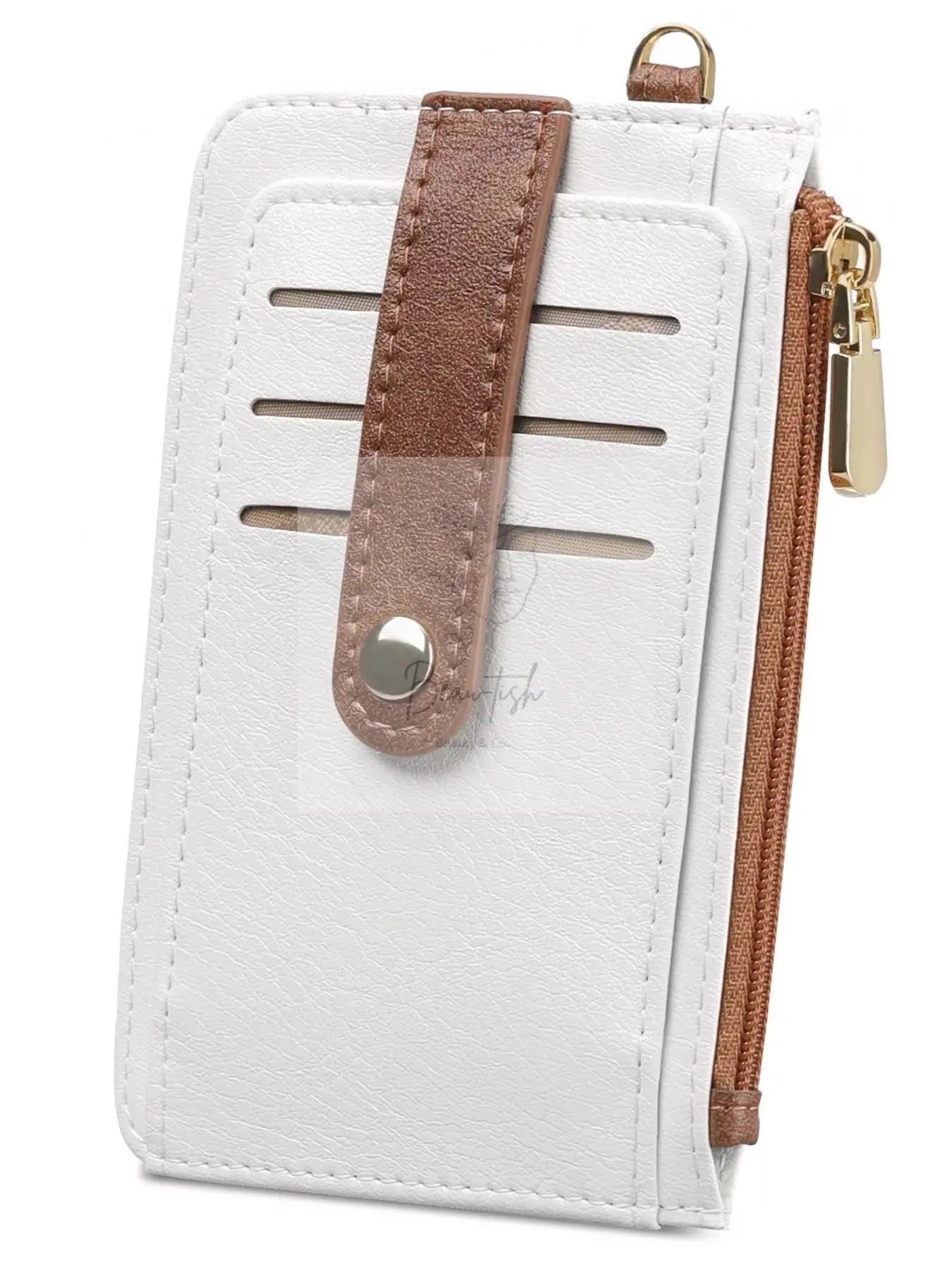 Zippered Leather Card Holder Wallet
