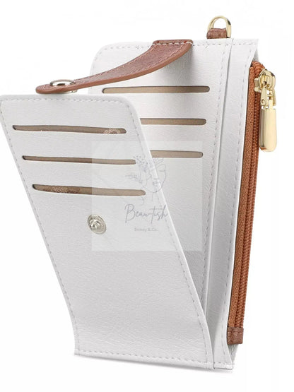Zippered Leather Card Holder Wallet