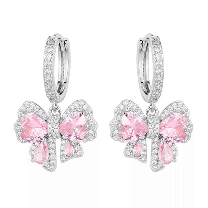 Zircon Bowknot Drop Earrings