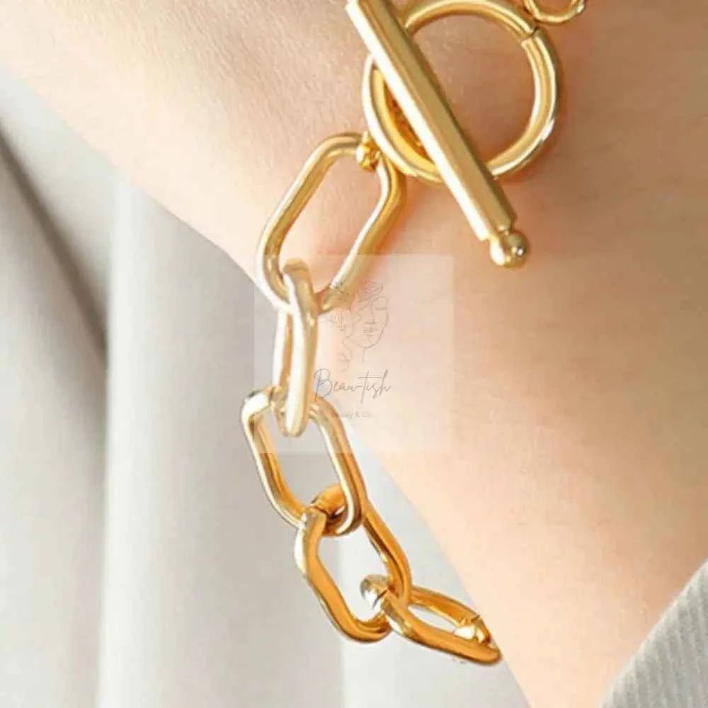 Zircon Titanium Steel Closure Bracelet